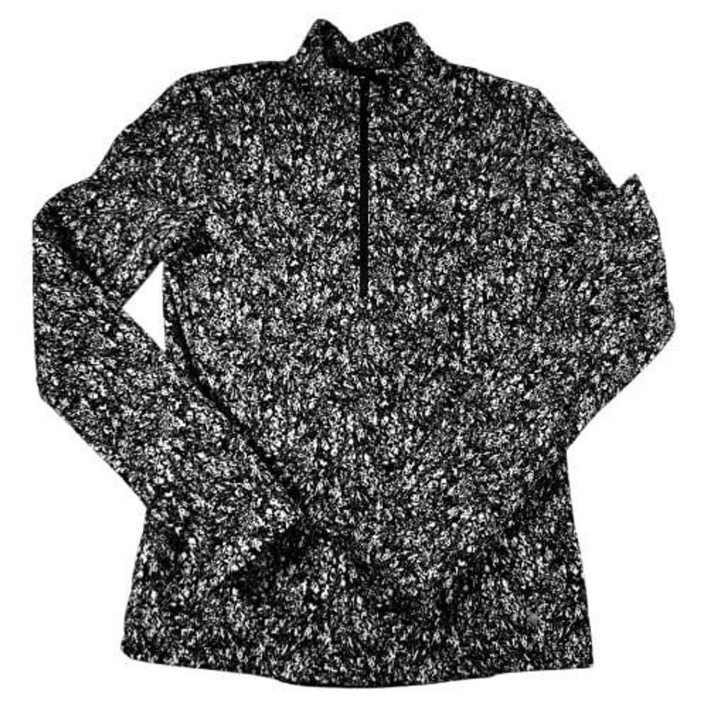 Spyder Women's Small Black Heather Speckled 3/4 Zip Fleece Pullover
